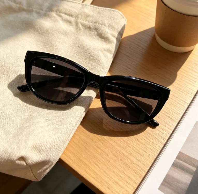 Black Retro Cat Eye Sunglasses Women Classic Small Square UV Protection Shades