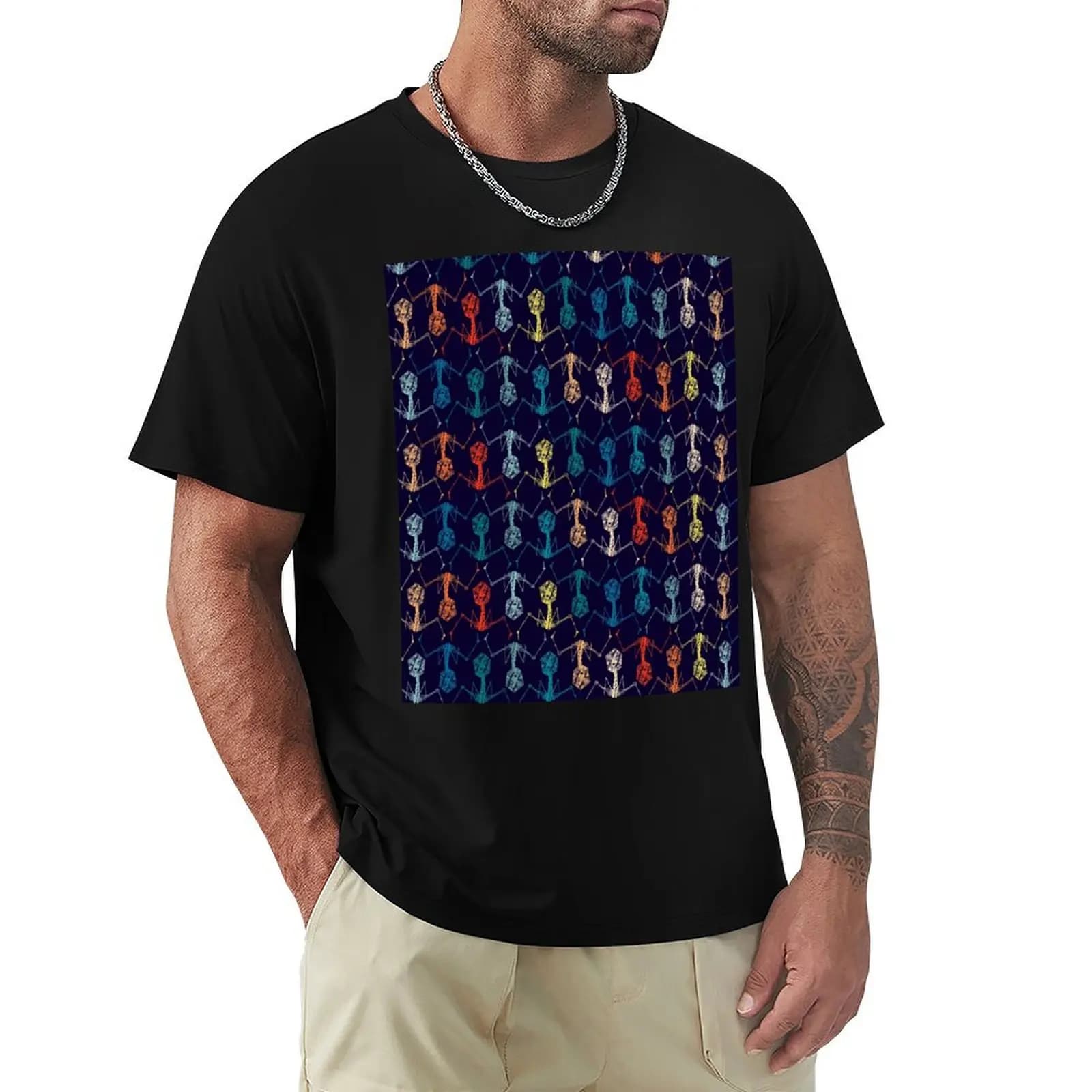 Steampunk phage colours T-Shirt Work Wear Simple Tee Shirt