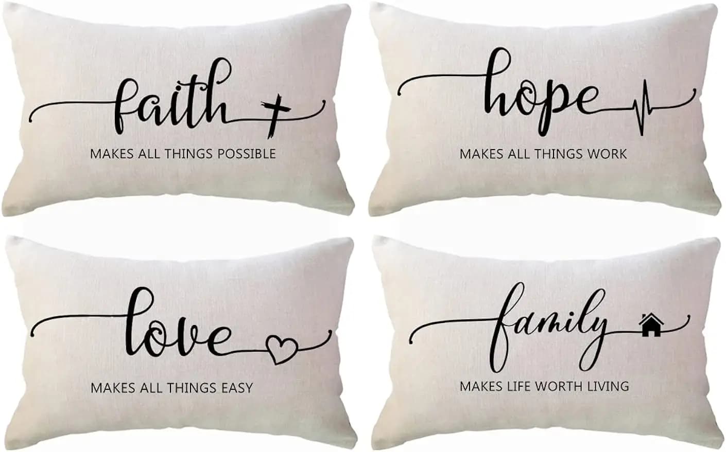 Addicter ispiratore: federa che abbraccia la vita, federa per la decorazione della casa faith, fodera per cuscino della fattoria, divano, 30x50cm