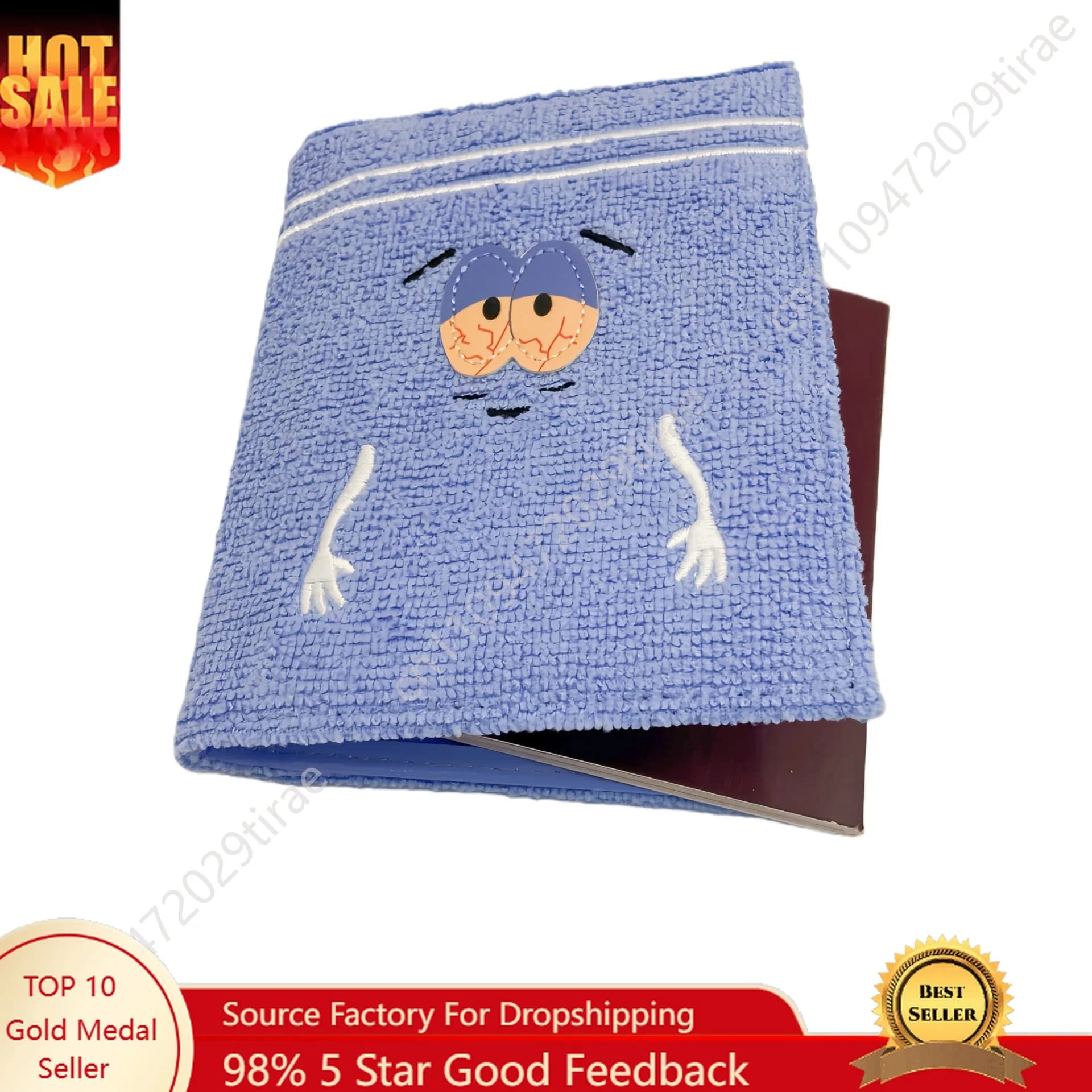 South Park PVC Wallet Towel Fabric Embroidery Anime Fashion Short Fold Passport Holder