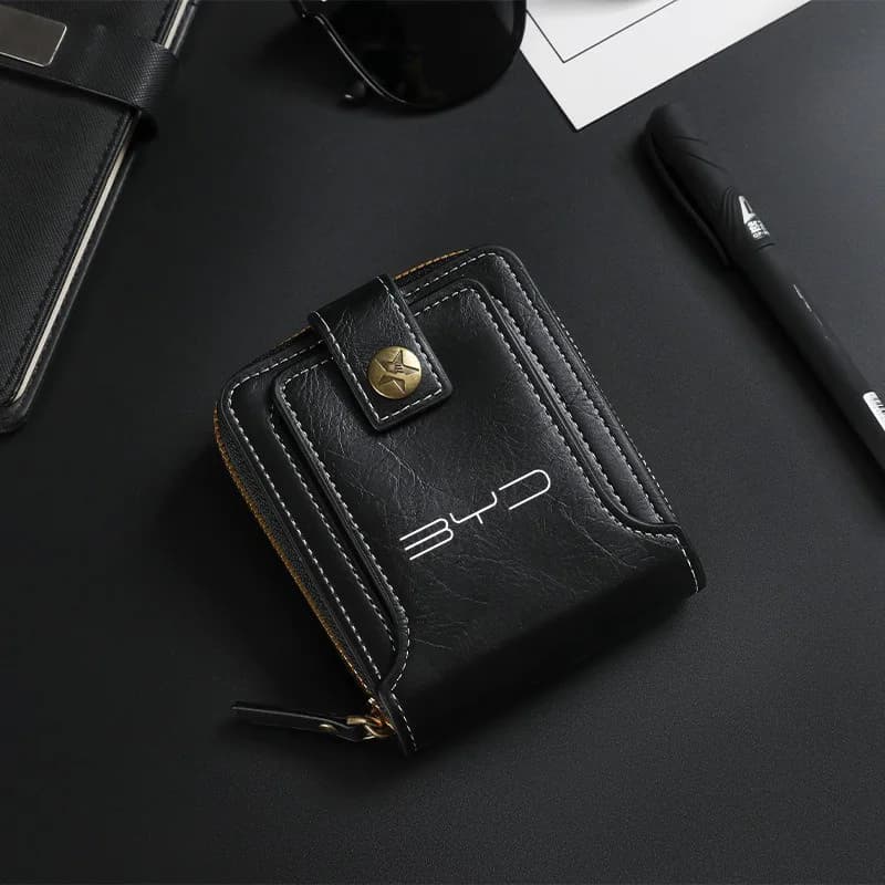 Portafoglio da uomo in pelle Prestige Car Porta carte di credito Mini Portafoglio RFID per BYD M6 G3 G6 G5 T3 F3 I3 F6 S6 S8 E5 E6 F0 Accessori