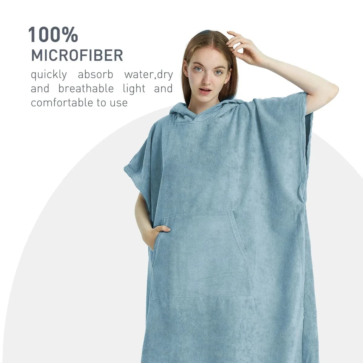 Asciugamano con cappuccio poncho oversize unisex ad asciugatura rapida, asciugamano da spiaggia, costume da bagno, surf, asciugamano fasciatoio, pigiama per adulti