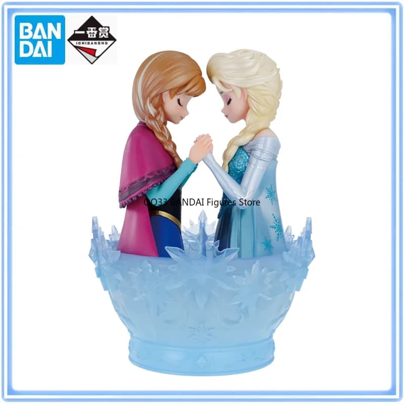 BANDAIOoriginale Ichiban Kuji Disney Princess Anna ed Elsa Heart To Face Action Figure Modello Decorazione del desktop