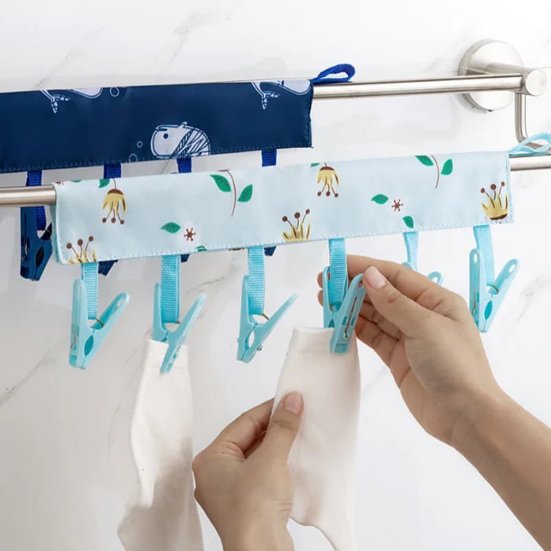 1 piece portable fabric hanger, multifunctional folding clothes hangers, sock clips and underwear, essential for business travel