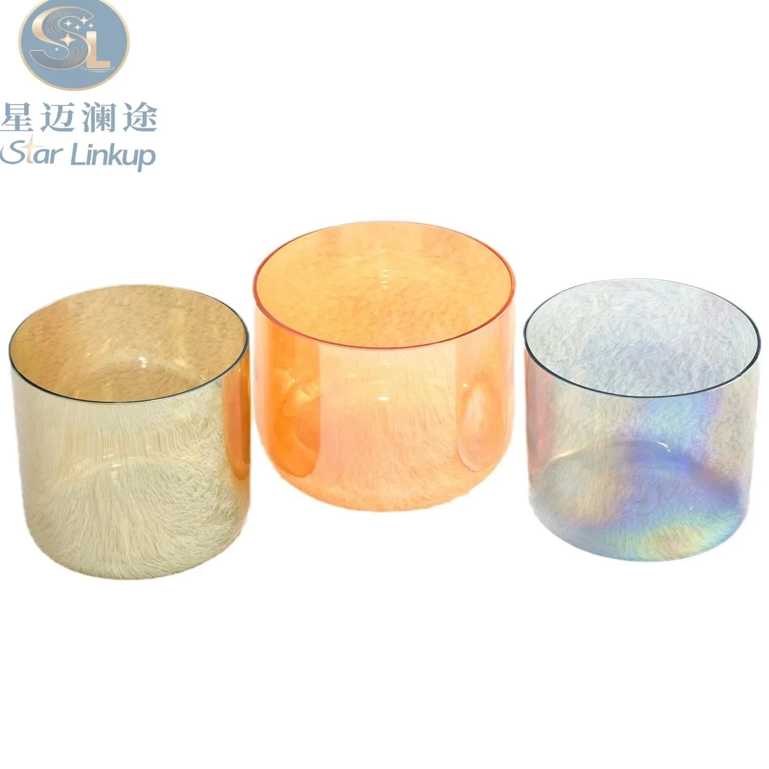 Star Linkup Transparent Colored Quartz Crystal Singing Bowl Sound Healing Instrument With Free Mallet & O-ring for Yoga Sound Bath Meditation Chakra Balancing Stress Relief Energy Cleansing