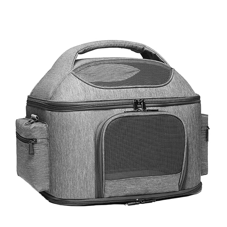 Borsa da trasporto per animali domestici con fantasia a tinta unita, omologata per il trasporto aereo, borsa da weekend con chiusura a cerniera per gatti, cuccioli e cani