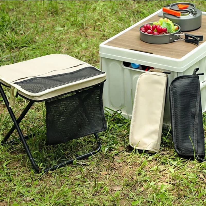 Foldable Backpack Stool Portable Lightweight Outdoor Chair With Carry Bag For Camping Fishing Hiking Travel