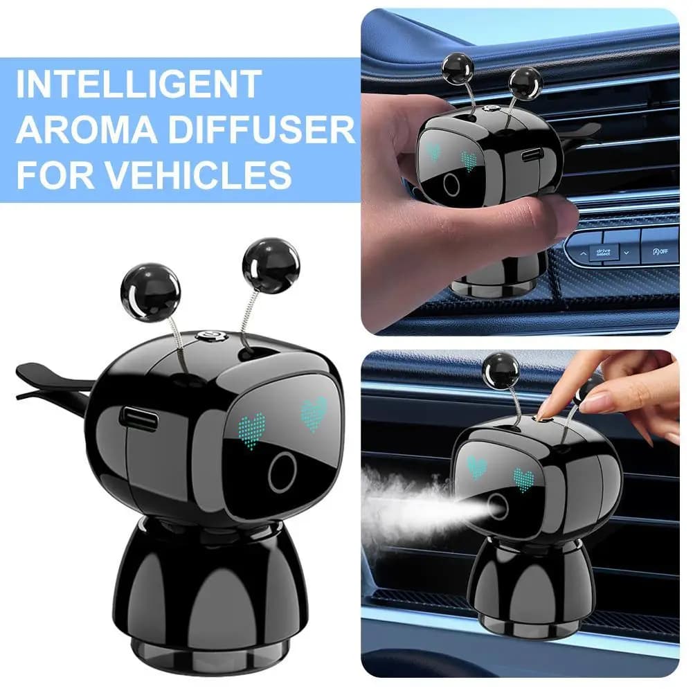 Diffusore di Aromi per Auto Creativo e Intelligente a Forma di Robot, Ornamento Aromaterapico, Umidificatore per Bocchette d'Aria con Oli Essenziali