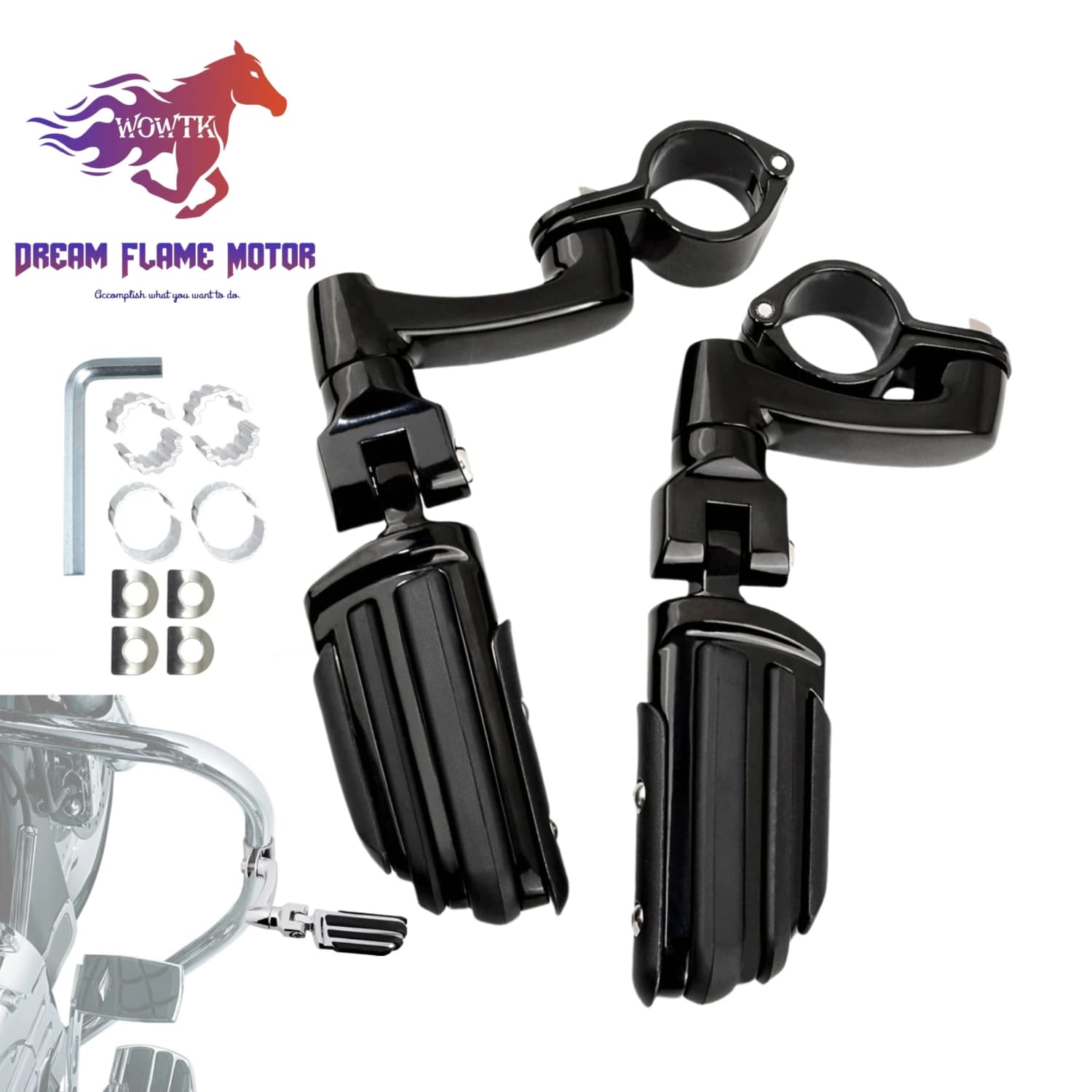 1 "1.25" Protezione Motore Poggiapiedi Moto Highway Pedane Montaggio Per Harley Honda Yamaha Sportster Street Bob Dyna Low Rider S