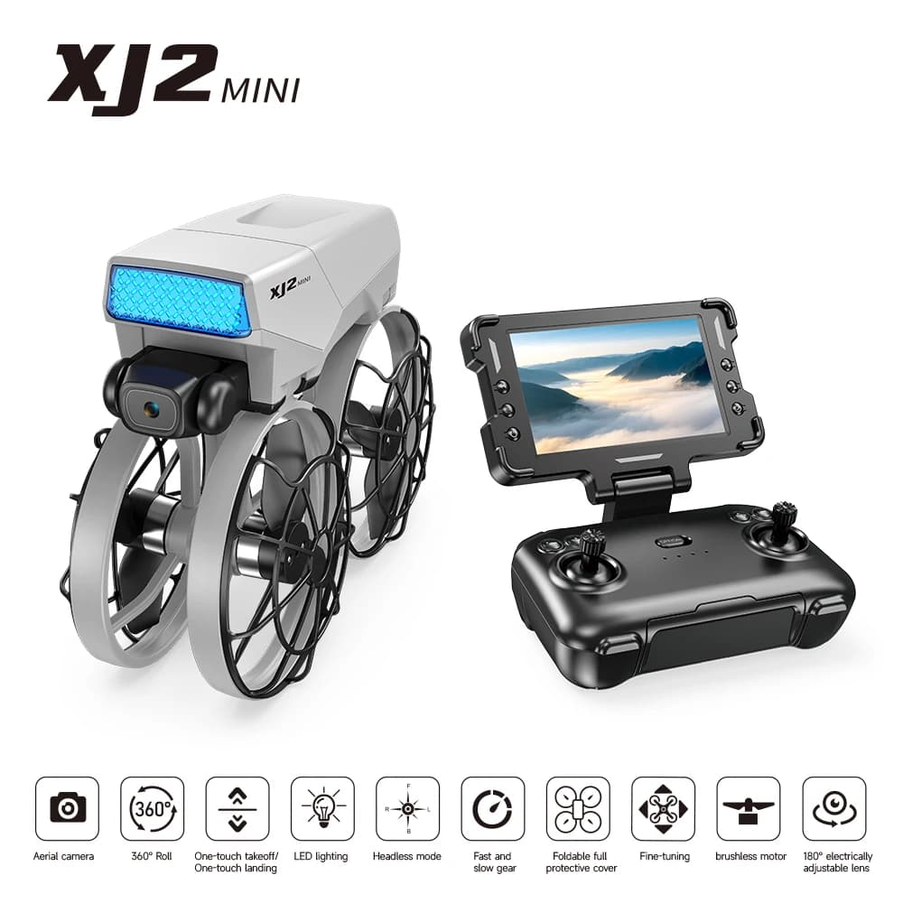XJ2 Mini Drone 8K HD Camera, Quadcopter RC Brushless Pieghevole, Giocattolo di Controllo Remoto per Bambini Adolescenti Principianti Regalo Drone