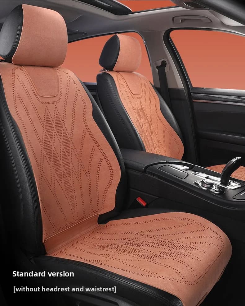 Nappa Leather Universal All Seasons Car Seat Cover Breathable Perforated Suede Anti-slip Protection Luxury Car Seat Cushion