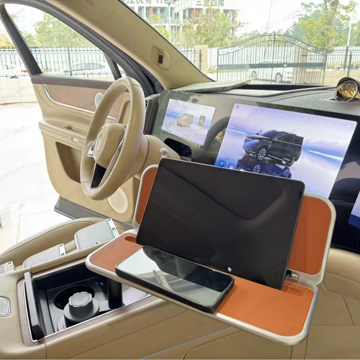 New Car Foldable Tray Table, Portable Laptop Desk & Phone Holder for Backseat Drivers