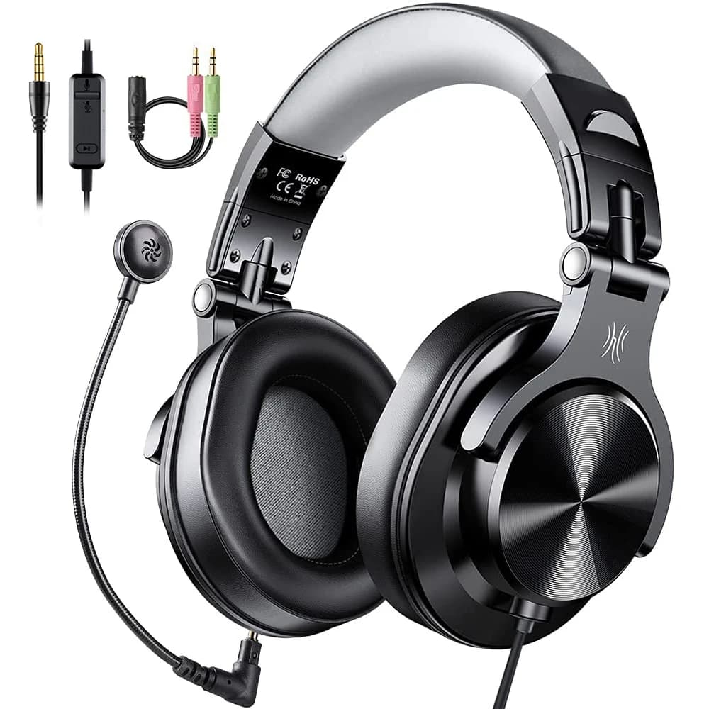 Oneodio Gamer 3.5mm Over-Ear gaming headphones with detachable microphone for PC Computer PS4 Xbox