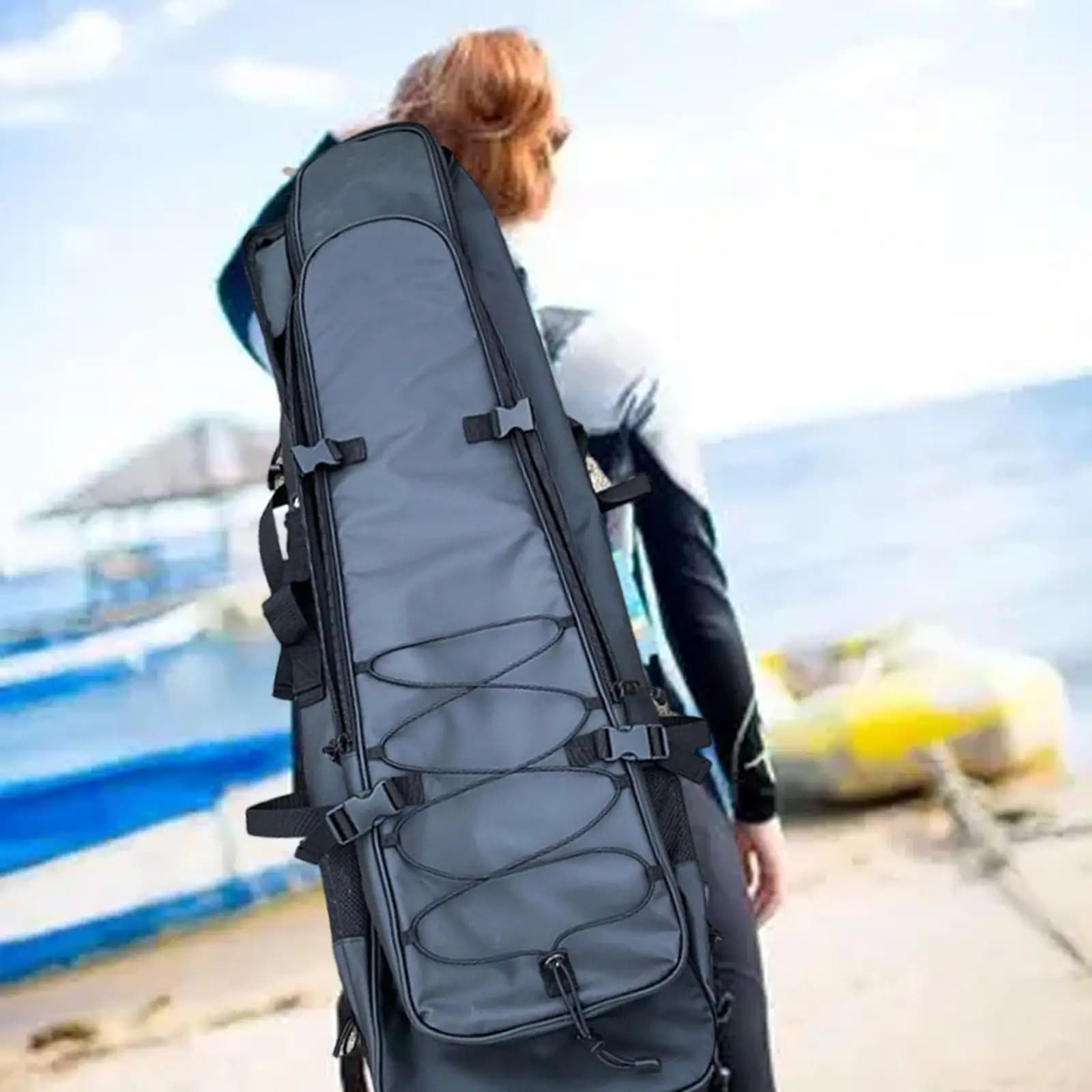 Long fin bag Underwater fishing gear bag Snorkeling Long fins Transport backpack