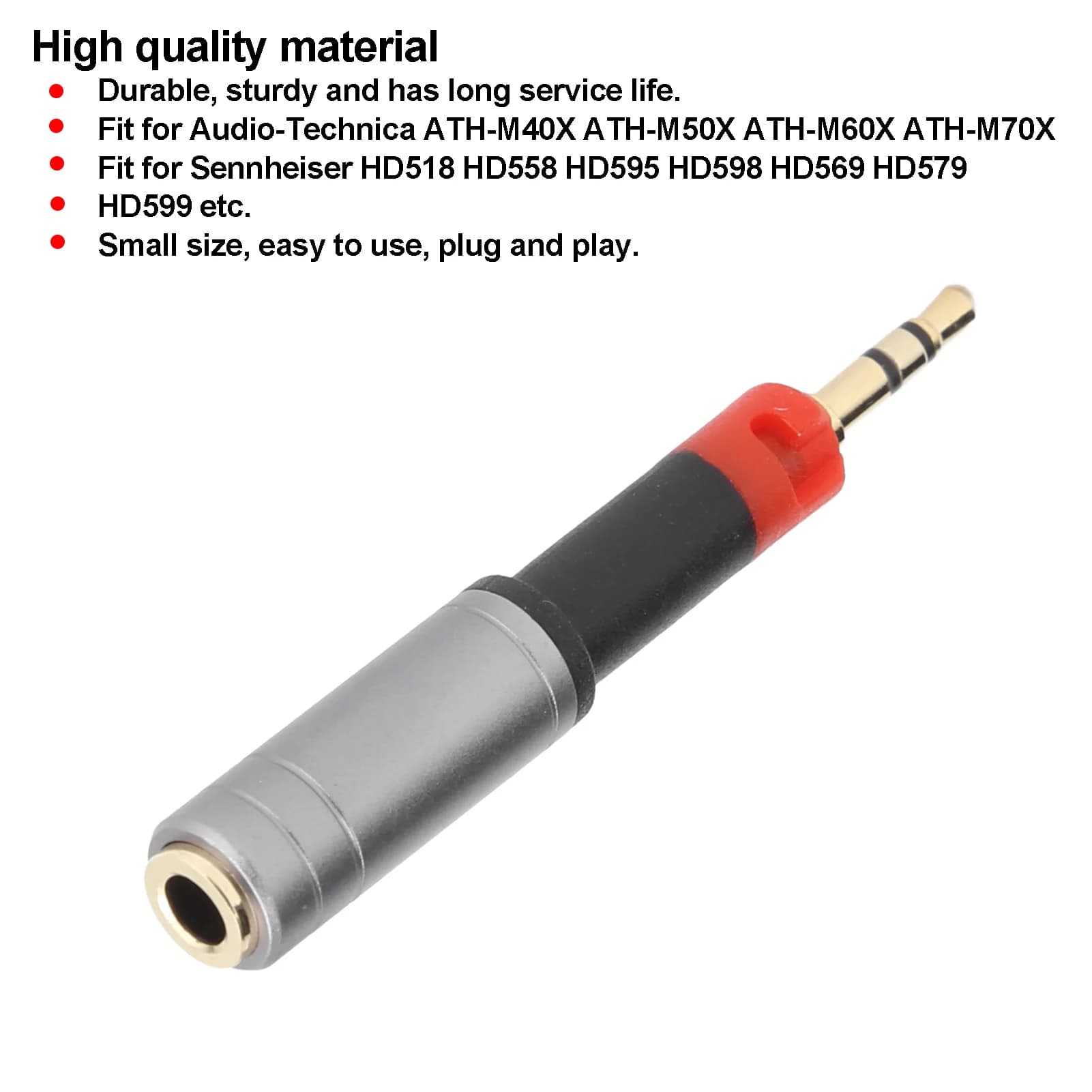 Convertitore adattatore audio per cuffie da 2,5 mm a 3,5 mm adatto per audio-technica ATH-M70X M40X M50X M60X Convertitore audio adattatore audio