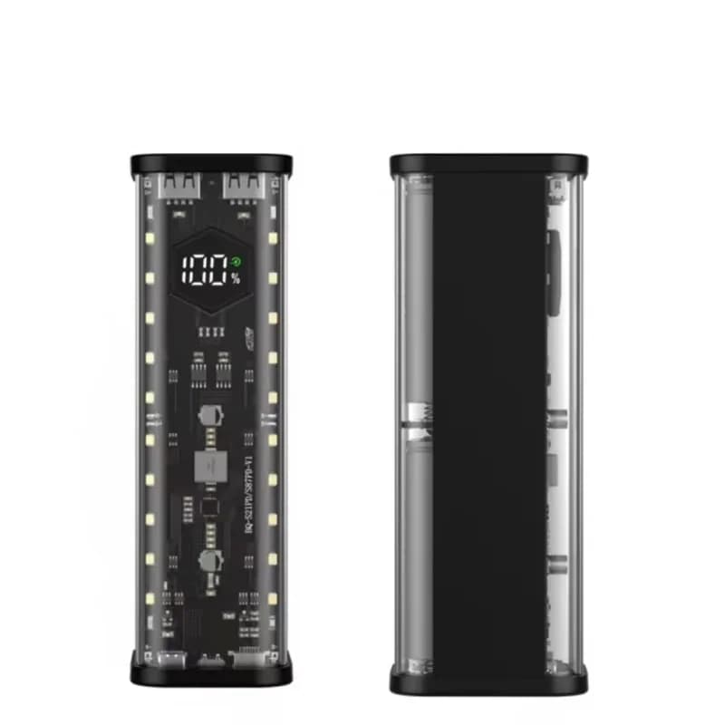 18650 Power Bank Case USB C Micro USB Port Power Bank Case For DIY Power Bank Shell Transparent Battery Case Fast Charging Case