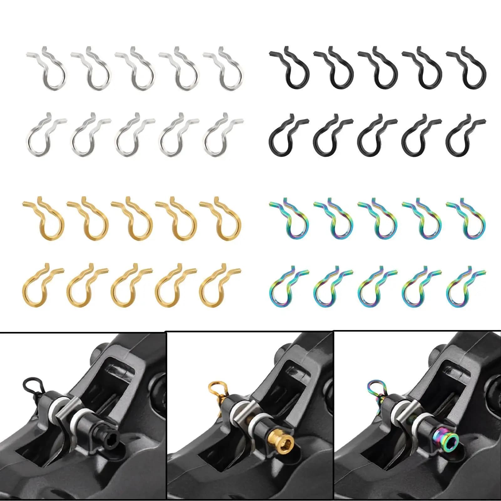 10 pezzi freni a disco per bicicletta bulloni per assali Pad perni fissaggio clip a molla a scatto accessori clip a molla per pinza per bicicletta