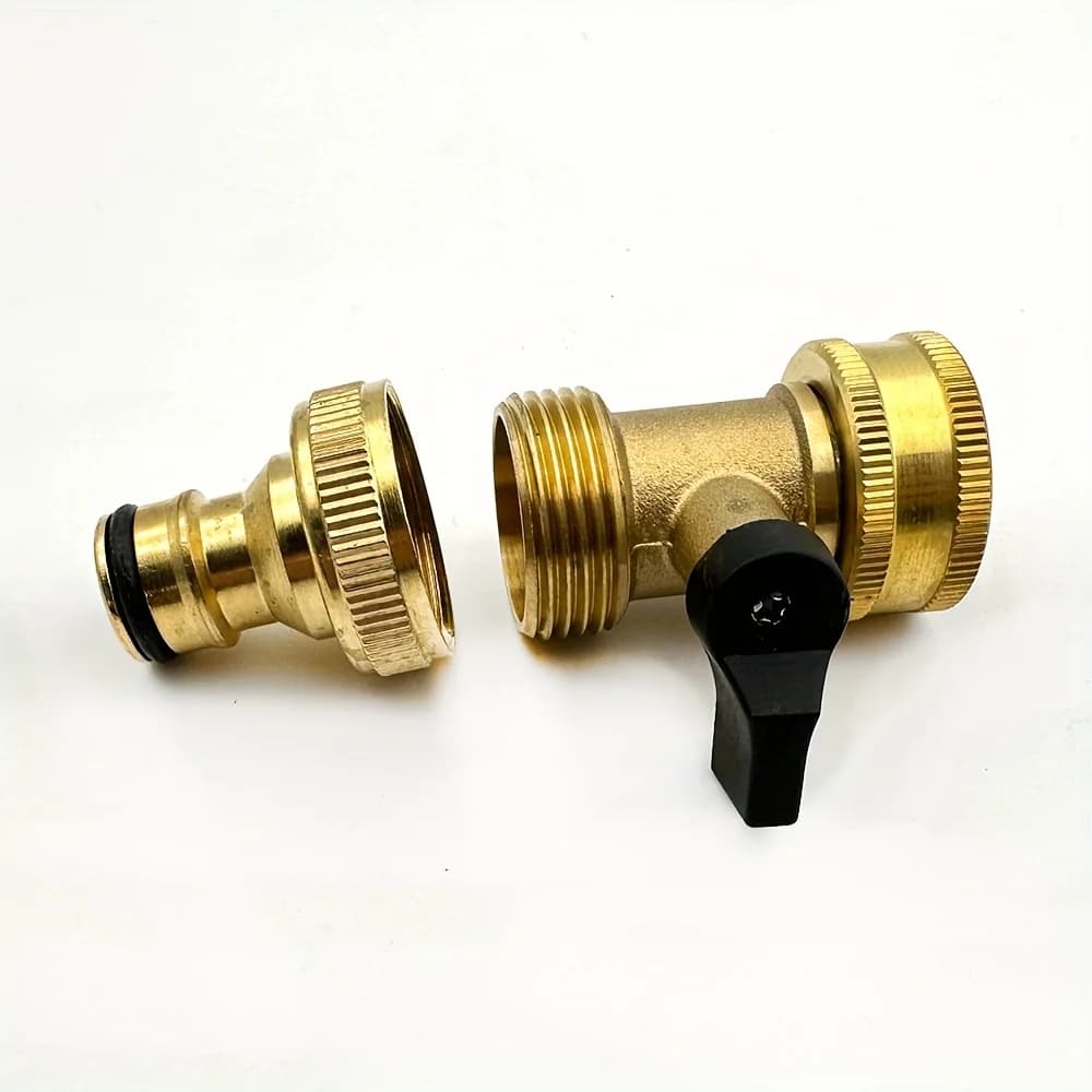 Valvola a sfera in ottone da 3/4" con accoppiatore a connessione rapida: adattatore filettato BSP per raccordo per tubo dell'acqua per autolavaggio da giardino