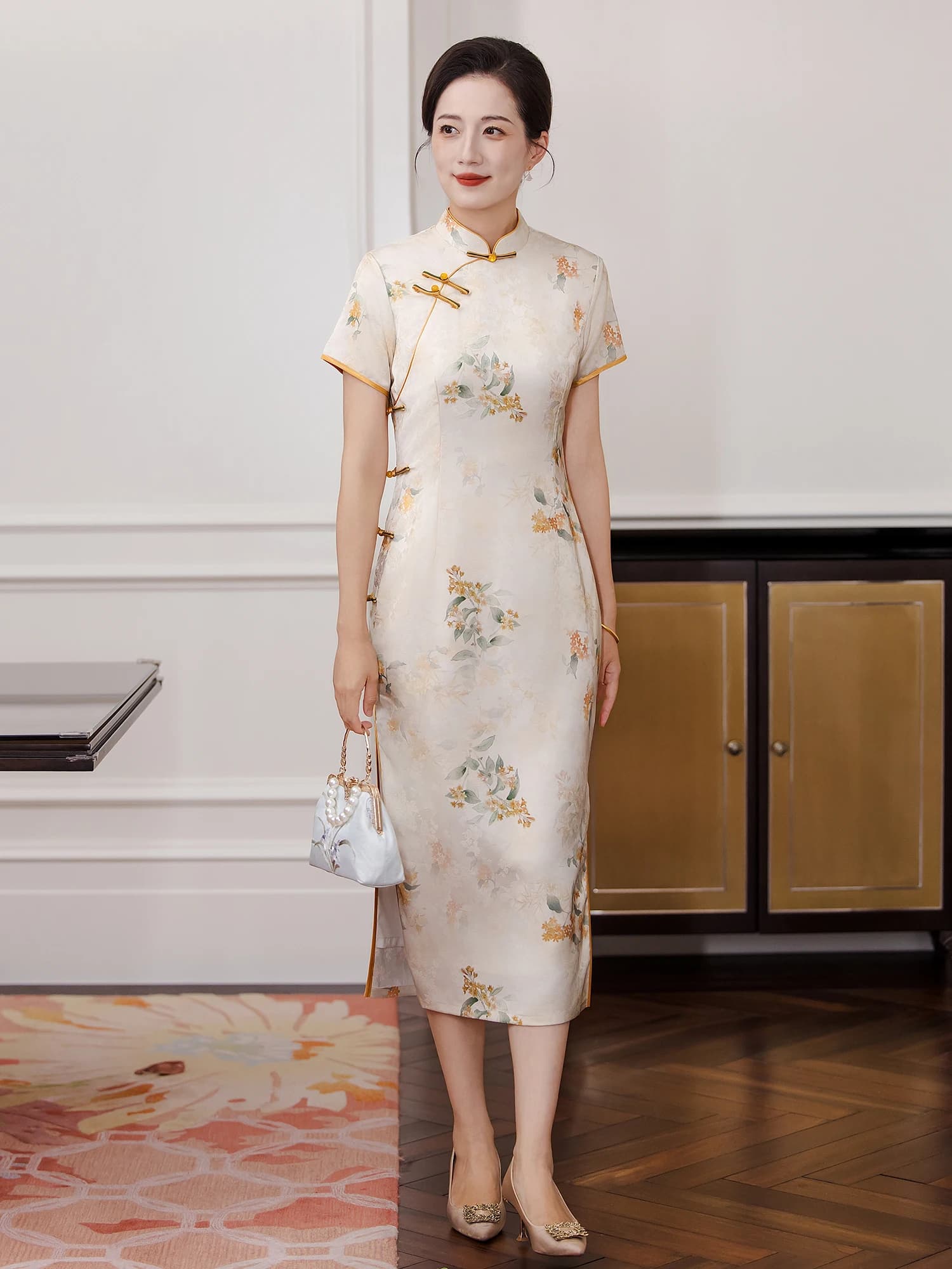 New 2026 Mom Wedding Dress Traditional Chinese Style Elegant Summer High End Qipao Long Sleeve Short Sleeve Daily Wear