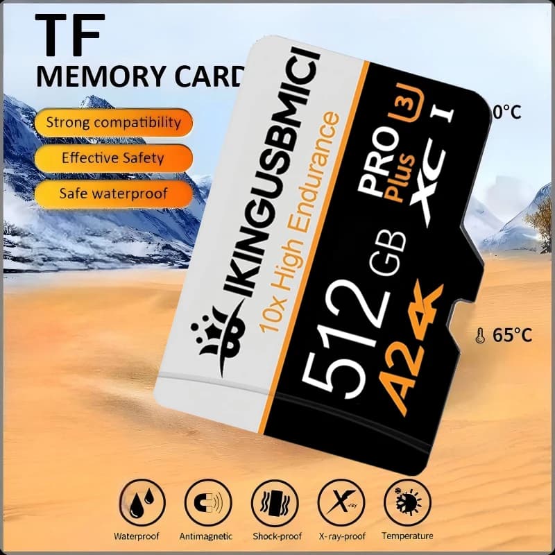 Full HD TF Cards Micro TF SD Card SD Cards Memory Card 128GB 512GB 32GB Shockproof U1 4K Class 10 for Smartphone Surveillance