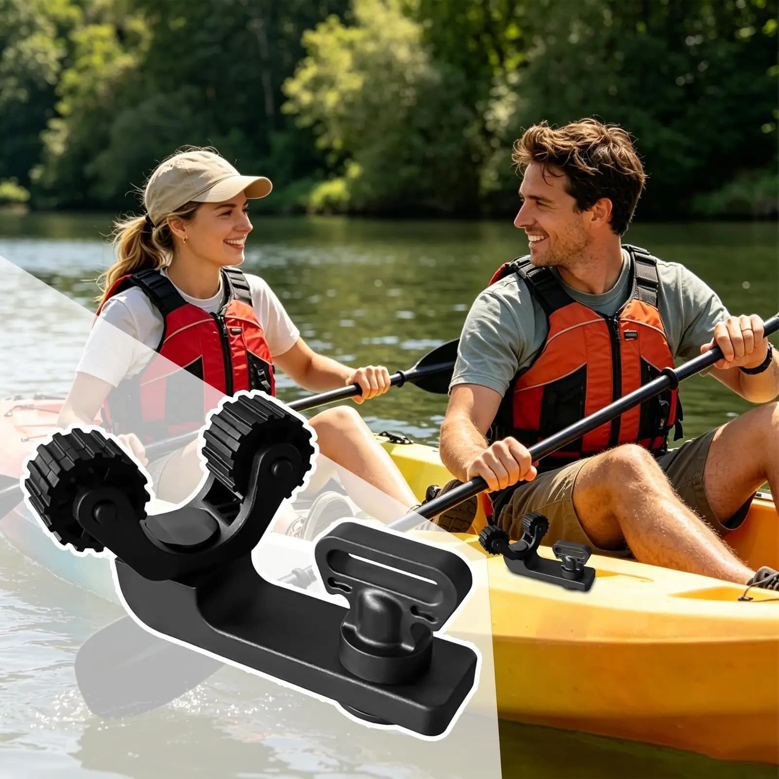 Supporto per pagaia per kayak, regolabile, resistente agli urti, portatile, per canoa, gommone, zattera, barca a remi, lago, fiume, torrente, mare