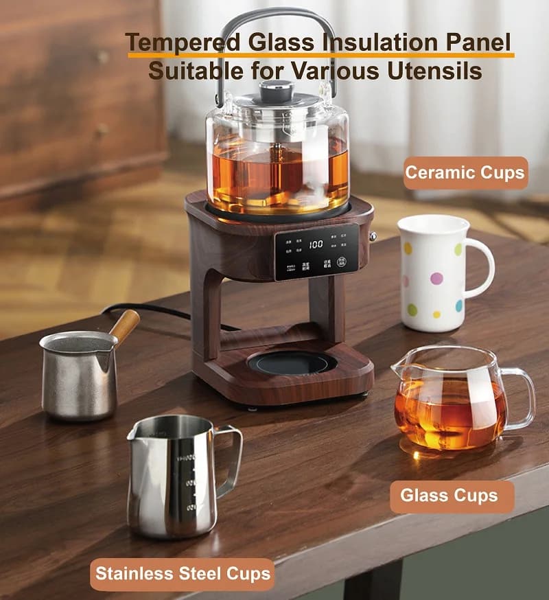 1L Smart Electric Kettle 1350W Office Pure Titanium Steam Tea Kettle Keep Warm Floral Tea Kettle Auto Water Supply Electric Tea