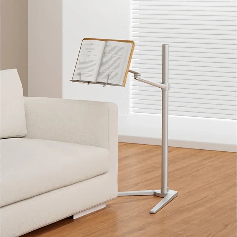 Scaffale per libri rimovibile multifunzione per bambini Ascensore Supporto per lettura in piedi per studenti in metallo Supporto per laptop rotante nel letto