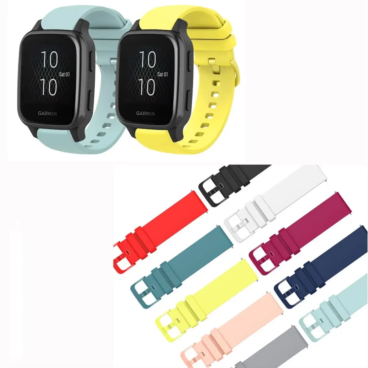 Per Garmin Venu SQ2 SQ Music cinturino in silicone cinturino per orologio intelligente cinturini con fibbia colorata