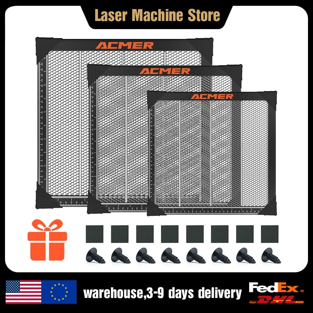 Laser working table with ACMER honeycomb panel for CO2 CNC P1 10 P2 33W Laser engraving machine 400x400/440x440mm tools