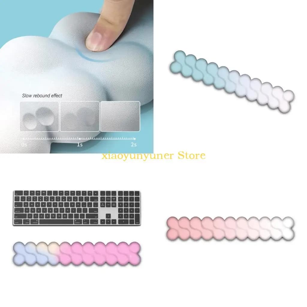 P9JB Poggiapolsi ergonomico per tastiera Cuscino da polso in memory foam a forma nuvola colorato per lavoro e gioco