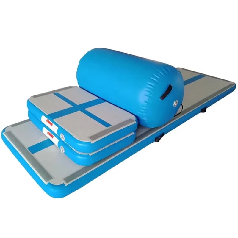 Wholesale Customized PVC TPU Air Track Inflatable Gymnastics Yoga Mat with Electric Air Pump / Rainbow Airtrack