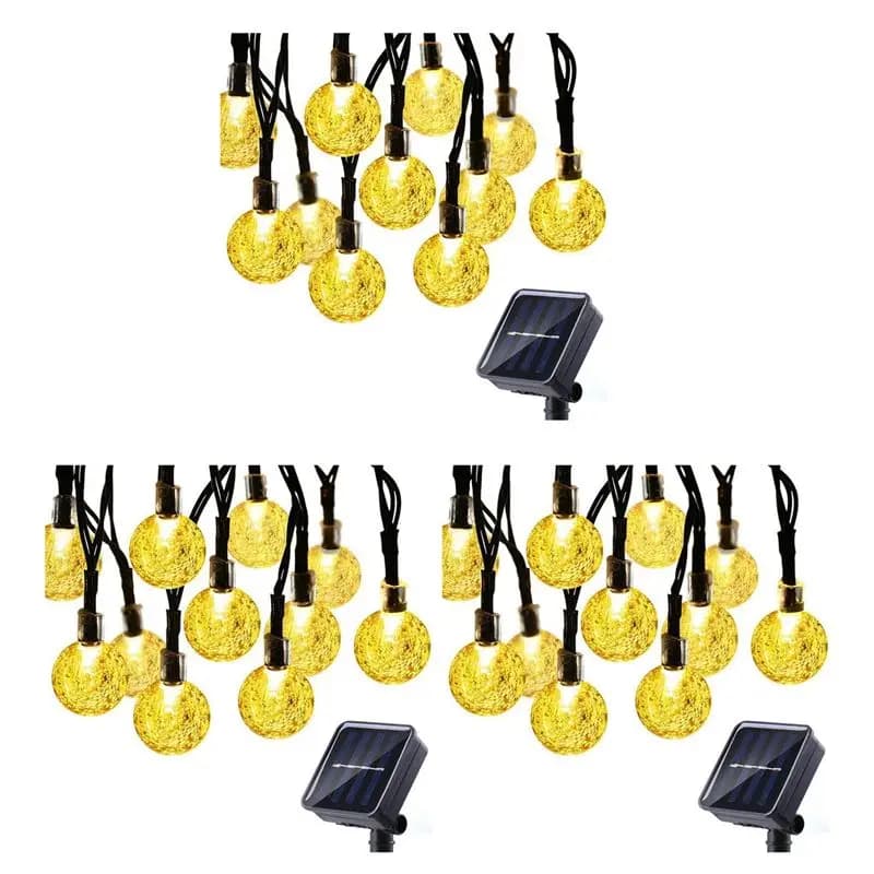 A69E3X 8 Modes Solar Light Bulbs Crystal Ball 5M LED String Lights Fairy Lights Garlands For Christmas Party Outdoor