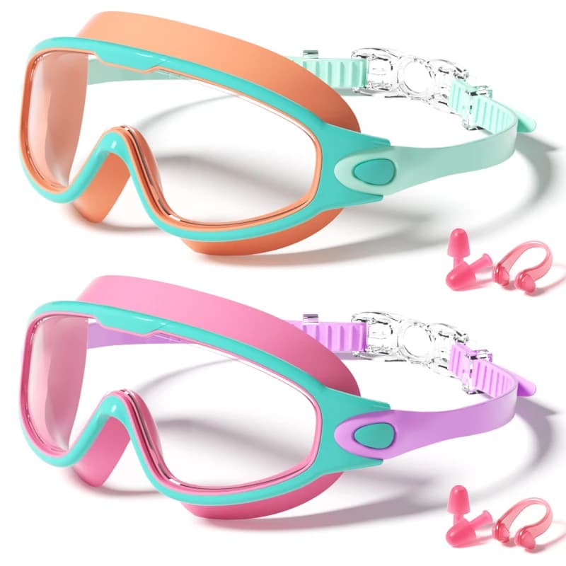 Occhialini da Nuoto HD Antiappannamento per Bambini, Impermeabili, Anti-UV, con Ampia Visuale, per Ragazzi e Ragazze dai 3 ai 14 Anni