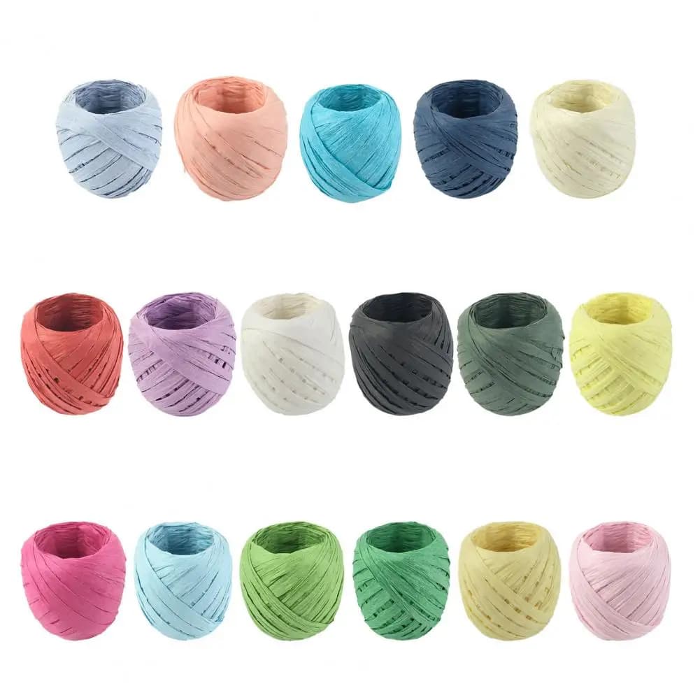 1 Roll Packaging Rope Useful Raffia Ribbon Paper Rope 17 Colors Paper Ribbon
