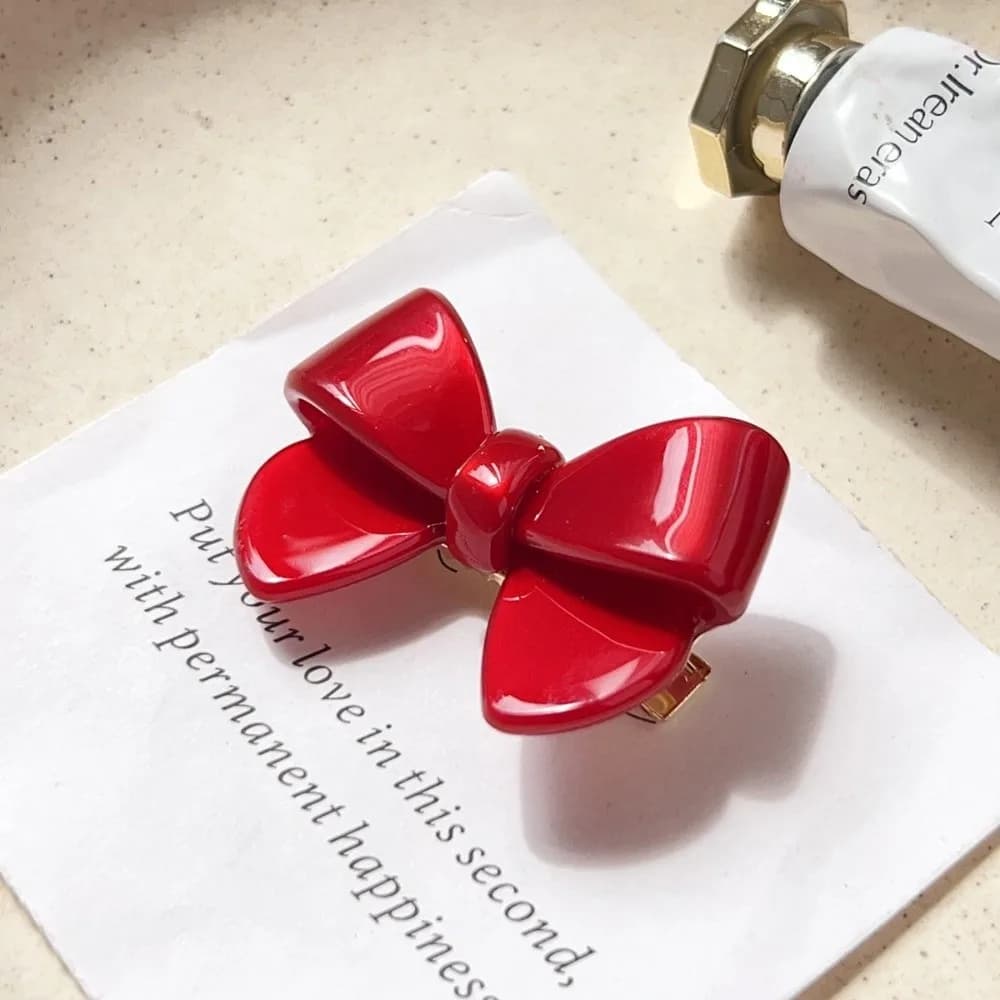 Hair Accessories Korean Style Acetate Hairpin Cute Bow No Slip Hair Bangs Clip Light Luxury Bow Tie Duckbill Clip Women