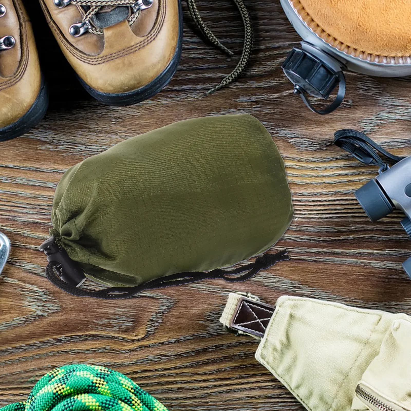 Outdoor Emergency Raincoat Nylon Storage Drawstring Bag Waterproof Compression Sack for Camping Hiking Travel Laundry Bag Pack