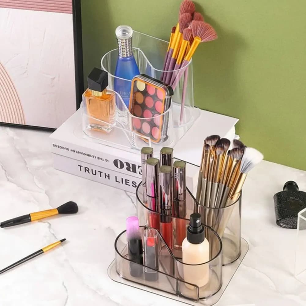 Scatola portaoggetti cosmetica da tavolo multifunzionale Organizzatore cosmetico da scrivania trasparente di grandi dimensioni Porta gioielli in plastica Home Office