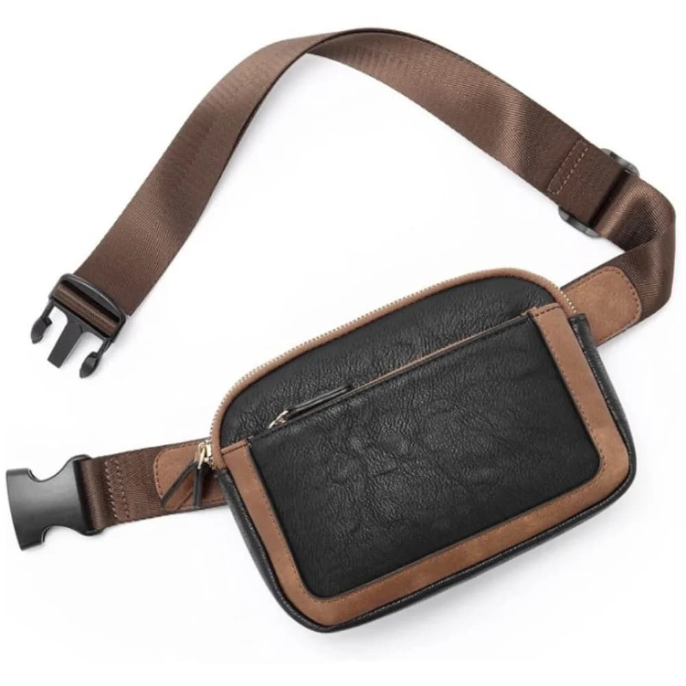 Mini Marsupio da Donna Stile Coreano in Pelle PU con Tasca Porta Carte, Borsa a Tracolla da Petto con Tracolla Regolabile, Pochette da Donna, Borsa a Cintura da Donna