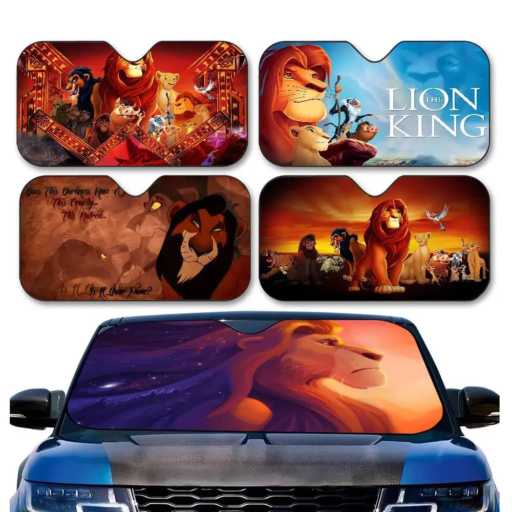Parasole Riscaldato per Parabrezza Auto con Tema del Film d'Animazione L-Lion K-King, Protezione Solare per Finestrini Auto