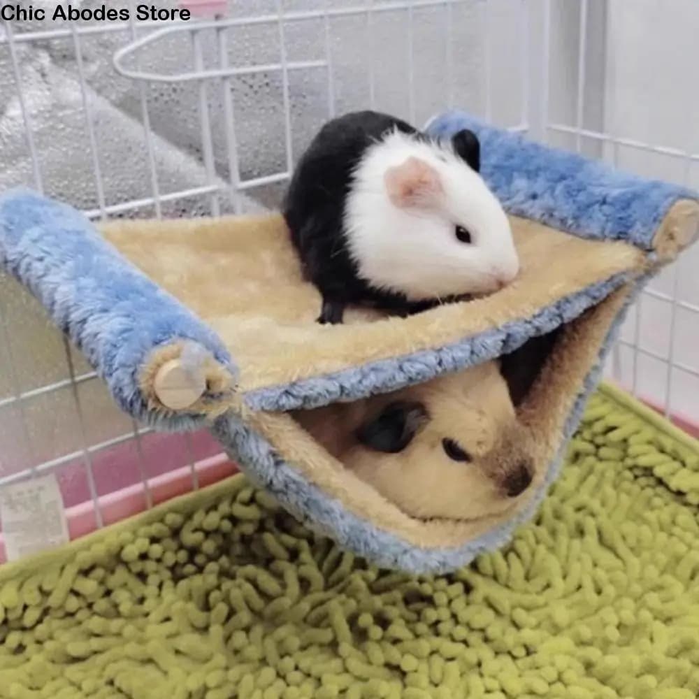 Pet Friendly Double Layer Pet Shelves Soft and Hot Jump Platform Cotton Grotto Comfortable hanging hammock for small animals
