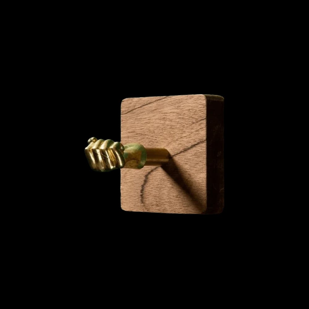 Punch-Free Solid Wood Wall Hooks Creative Design Artistic Style Hangers Wacky Novelty Coat Hooks Indoor Decor