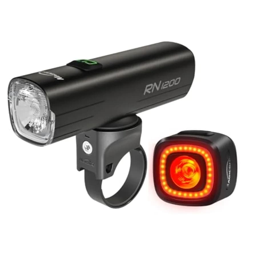RN 1200 SEEMEE 150 V2.0 Combo, faro e fanale posteriore per bicicletta da 1200LM/150LM, luce per bicicletta per guida notturna, potente faro per bicicletta