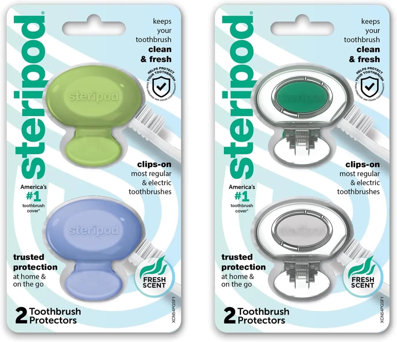 Protezione per spazzolino da denti con clip, mantiene la spazzolino fresca e pulita, adatta per spazzolini manuali ed elettrici, confezione da 4