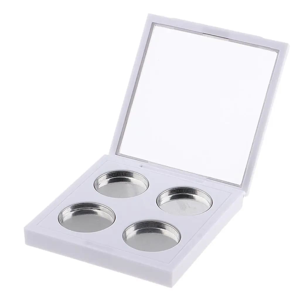White Portable Empty Eyeshadow Case with Brush Holder Magnetic Makeup Palette for Custom Cosmetic Kit