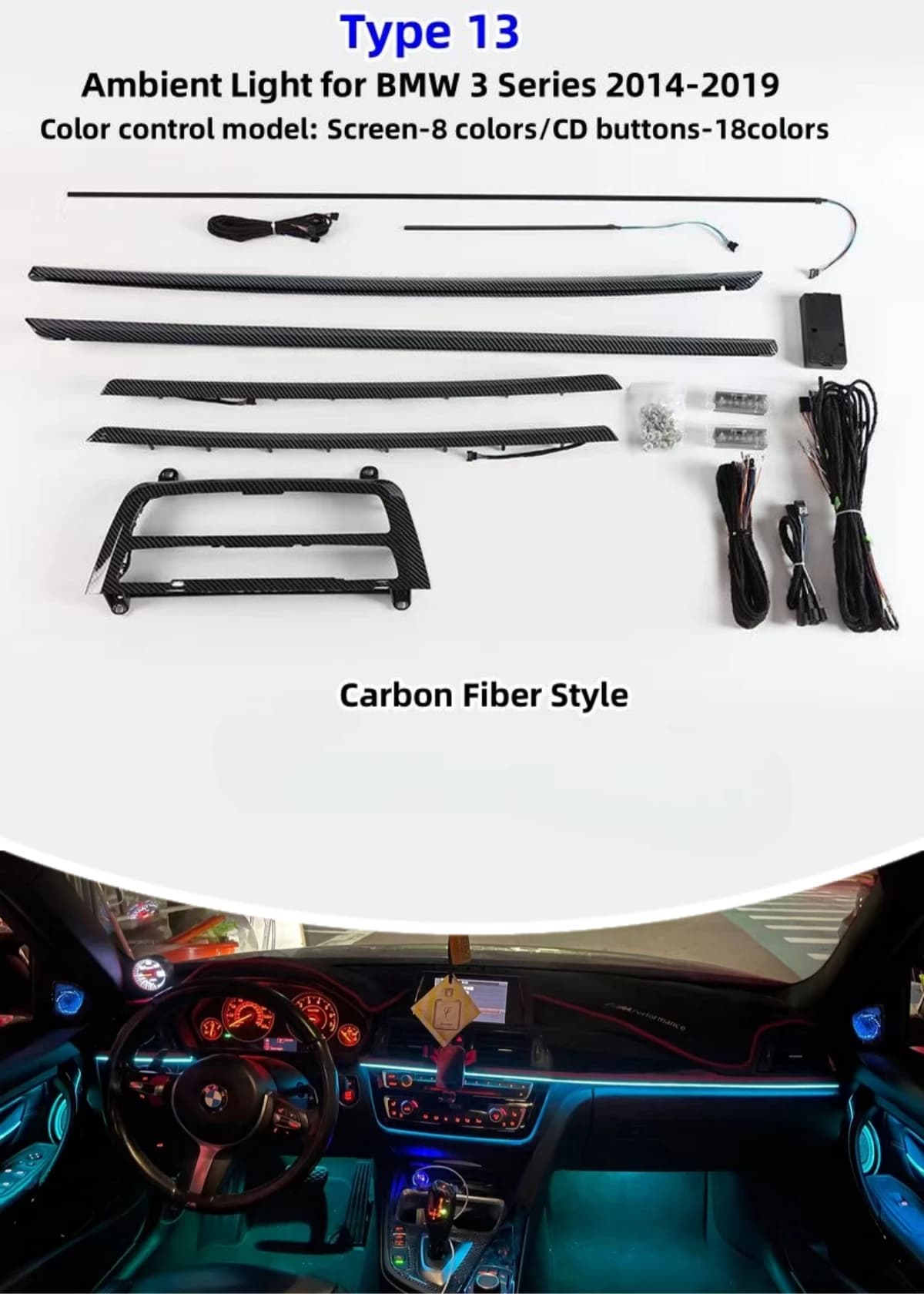 Ambient Light For BMW 3 Series F30 F31 3GT F34 4 Series F32 F33 F36 Led Door Dashboard Decorative Neon Dynamic Atmosphere Lamp
