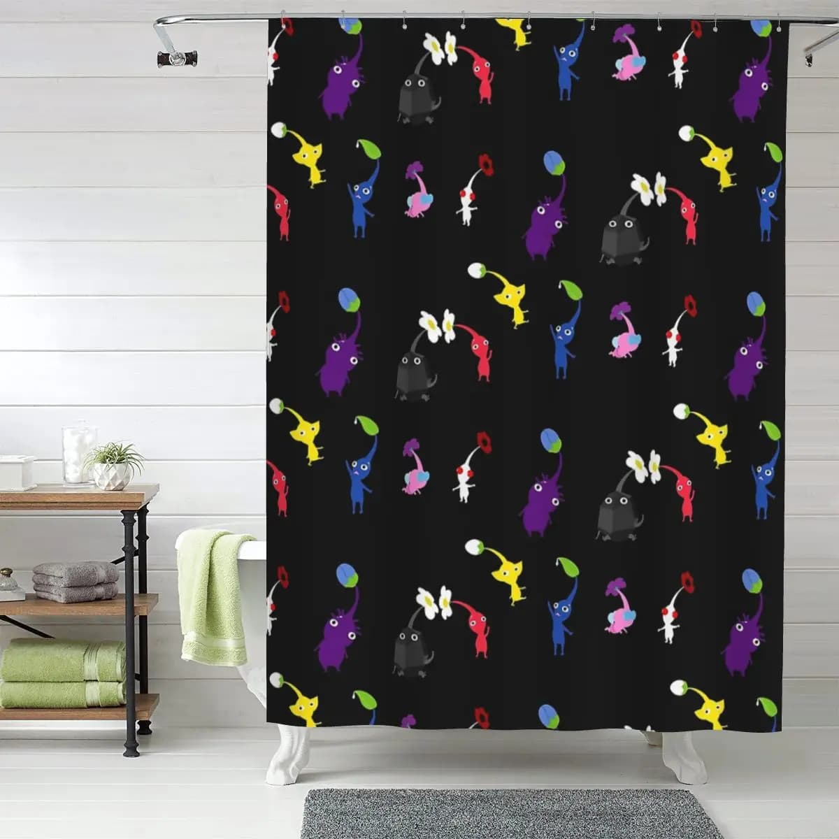Tenda da doccia Pikmin in poliestere impermeabile per bagno con ganci