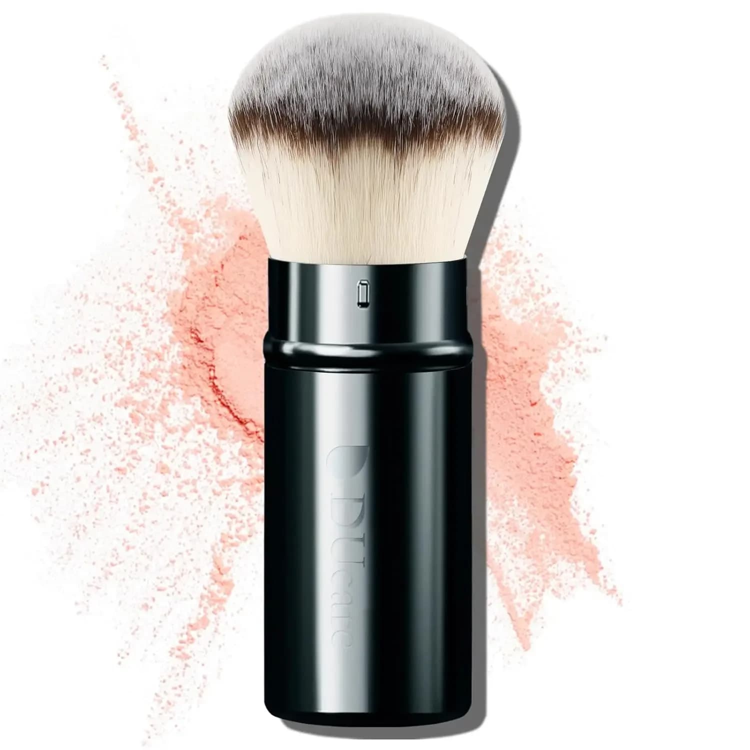 Pennello Kabuki Retrattile per Trucco Liquido, Crema e Polvere con Manico in Alluminio