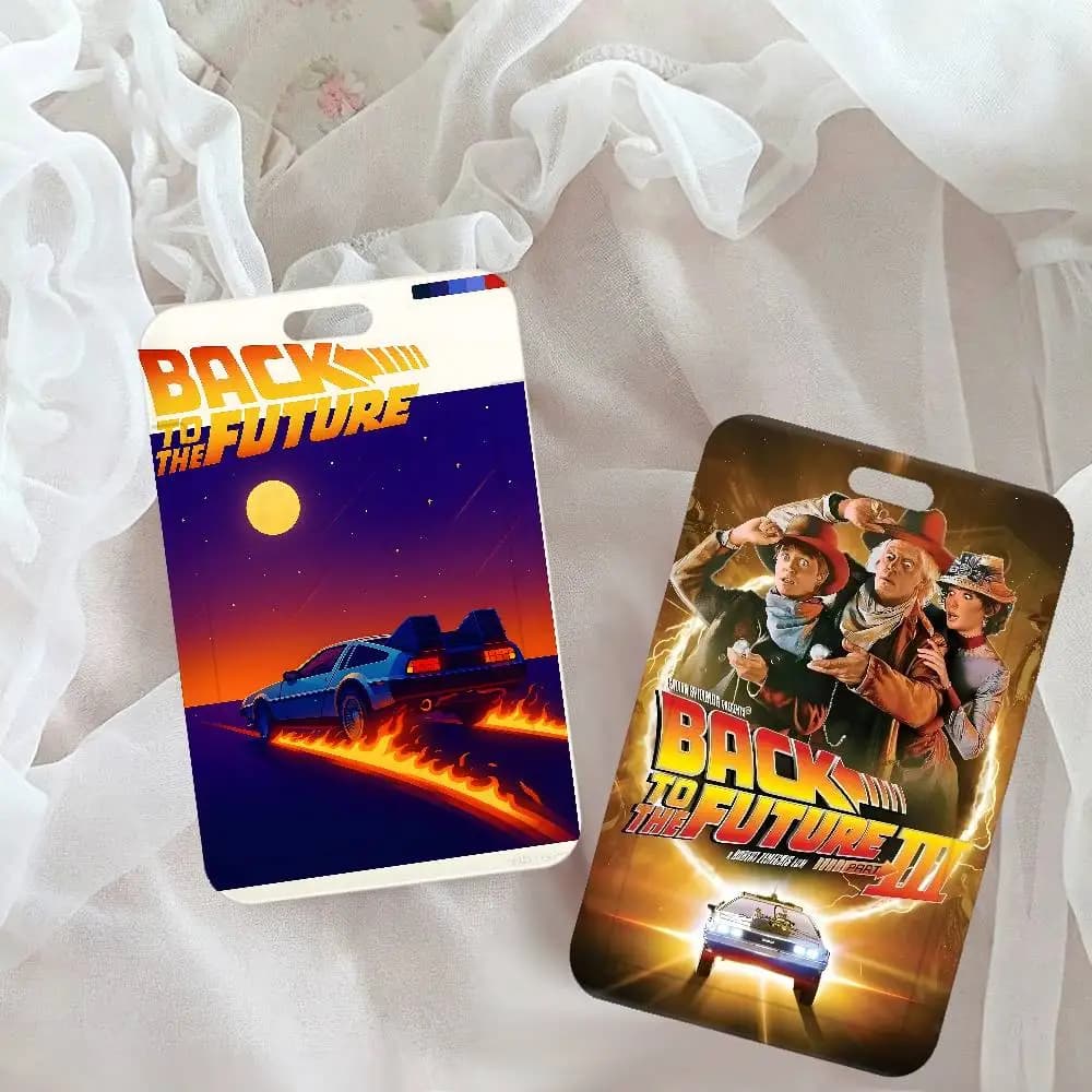 Movie B-Back To The F-Future NFC Contactless Sliding Card Sleeve For Student Cards, Bus Cards, ID Cards, And Work Permits