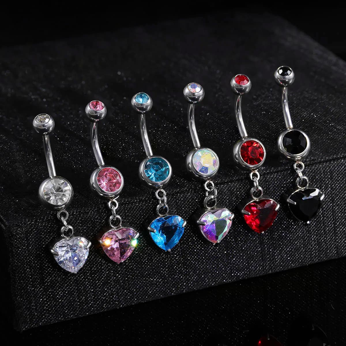 316L Stainless Steel Belly Button Ring 14G CZ Navel Barbell Belly Piercing Jewelry Hypoallergenic for Women 1Pc