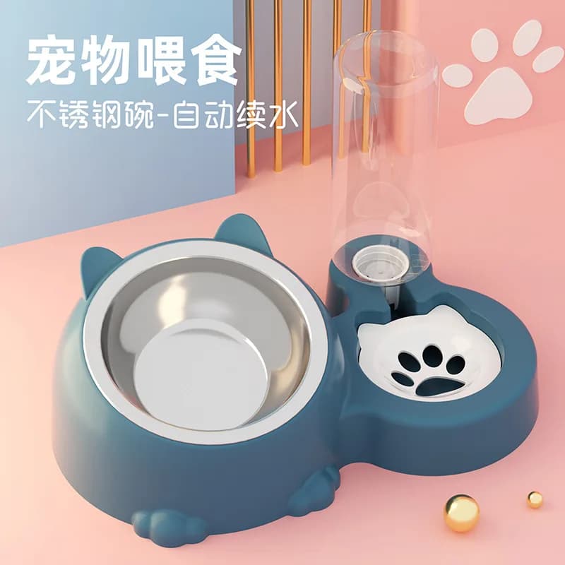 Cat Bowl Water Food Integrated Automatic Drinking Neck Protection Cat Bowl Pet Drinking Water Feeder Dog Bowl Anti-knock Pet Sup